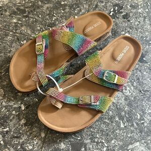 Steve Madden Multicolor Rhinestone Sandals